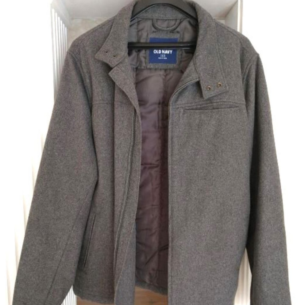 Old Navy Men’s Gray Zippered Coat Jacket Size L Grey